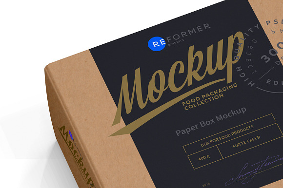 Download Kraft Paper Box Mockup Half Side Vie Creative Photoshop Templates Creative Market