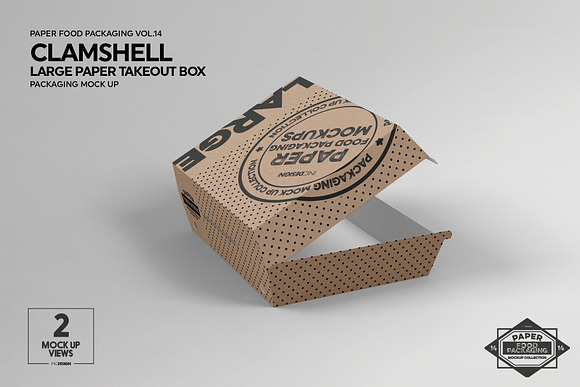 Kraft Paper Large Size Packaging w/ French Fries Mockup - Free