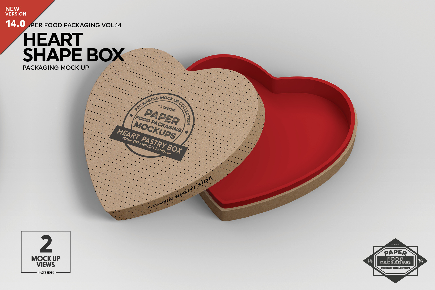 Download Paper Heart Box Packaging Mockup | Creative Photoshop Templates ~ Creative Market