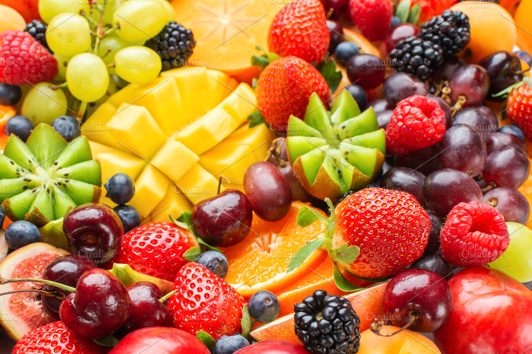 Rainbow fruits background stock photo containing fruits and rainbow ...