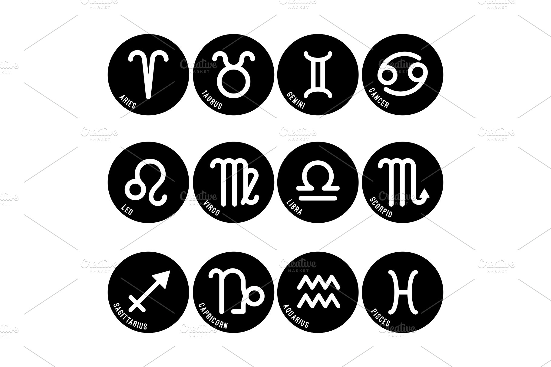 Astrology symbols, zodiac signs | Illustrations ~ Creative Market