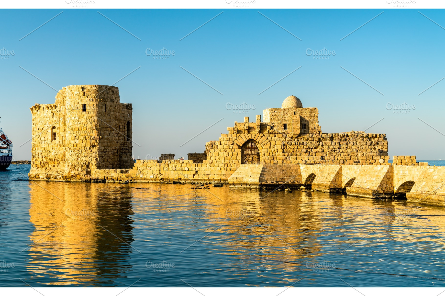 Sidon Sea Castle In Lebanon High Quality Architecture Stock Photos