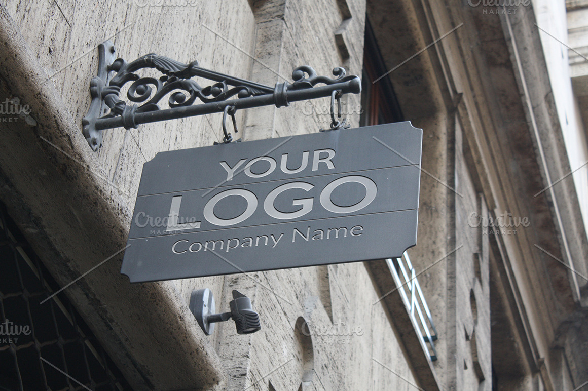 Download Logo Mock Up Exterior Sign | Creative Photoshop Templates ...