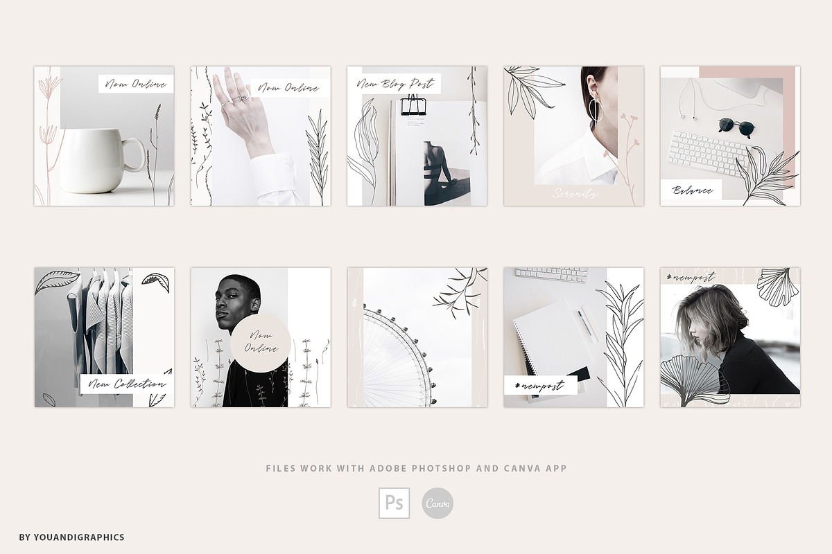 Instagram Photo Frames Templates | Creative Canva Templates ~ Creative ...