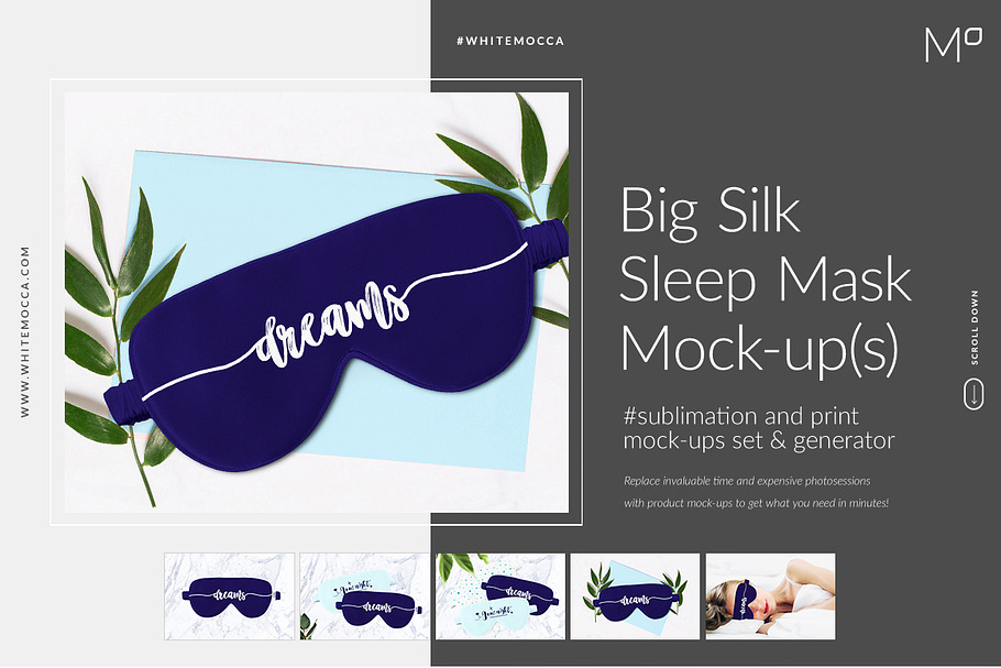 Download Fluffy Sleep Mask Mock Ups Generator Creative Photoshop Templates Creative Market