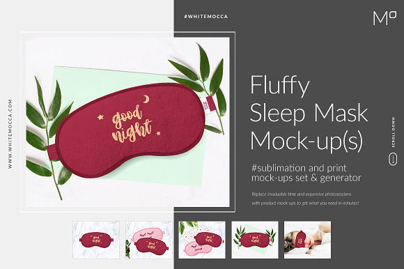 Download Fluffy Sleep Mask Mock Ups Generator Creative Photoshop Templates Creative Market