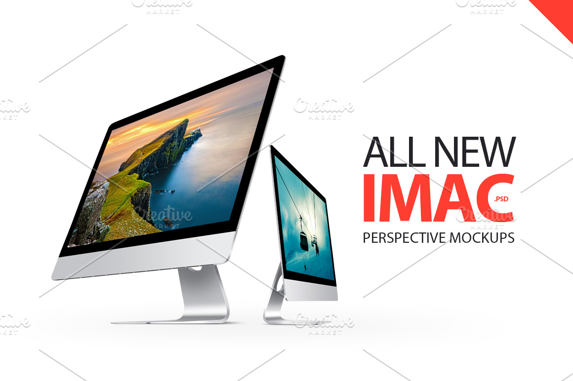 Download iMac Perspective Mockups | Creative Photoshop Templates ...