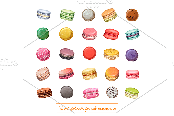 Macaron hand drawn illustration | Creative Market