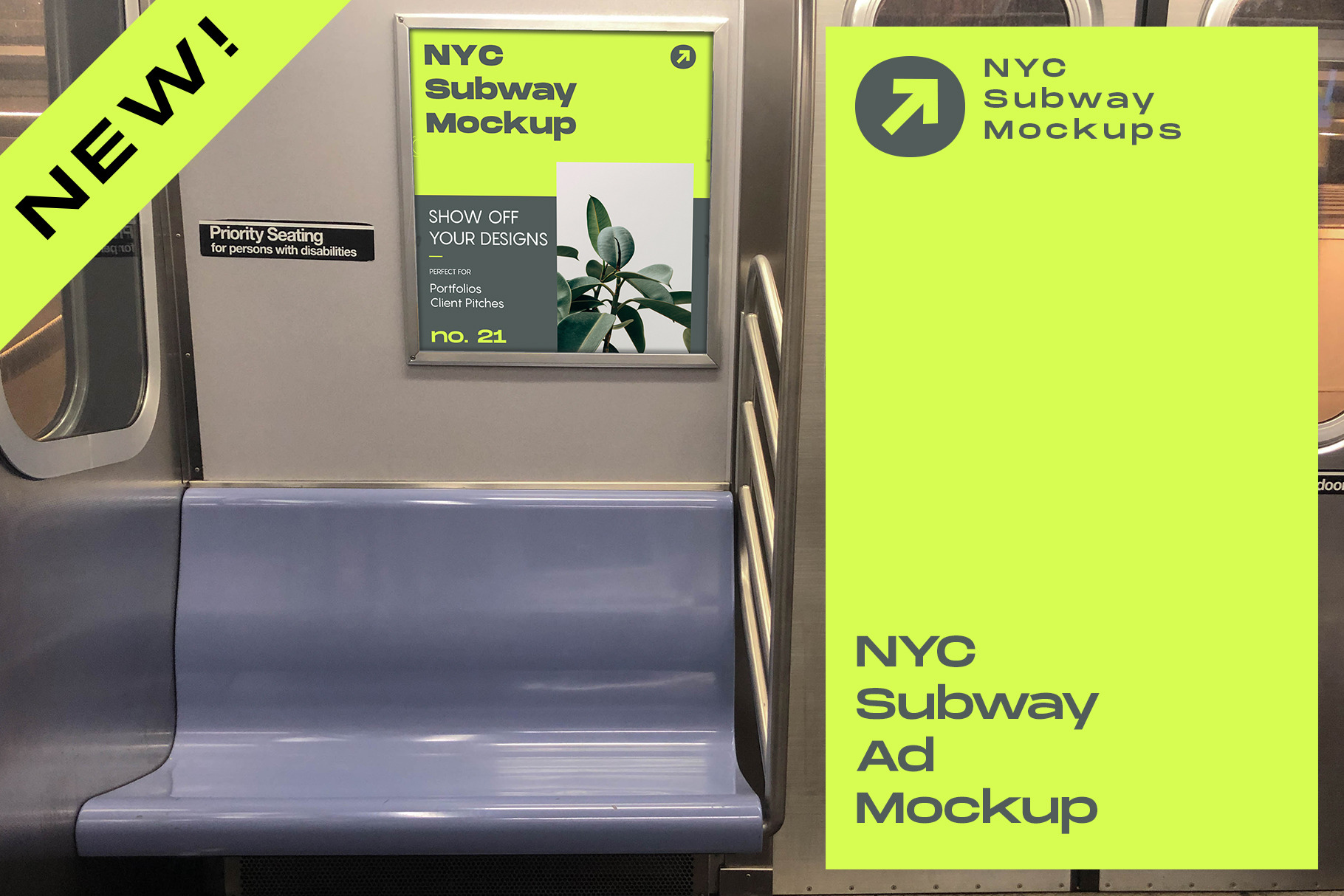 Download Nyc Subway Ad Mockup Creative Photoshop Templates Creative Market