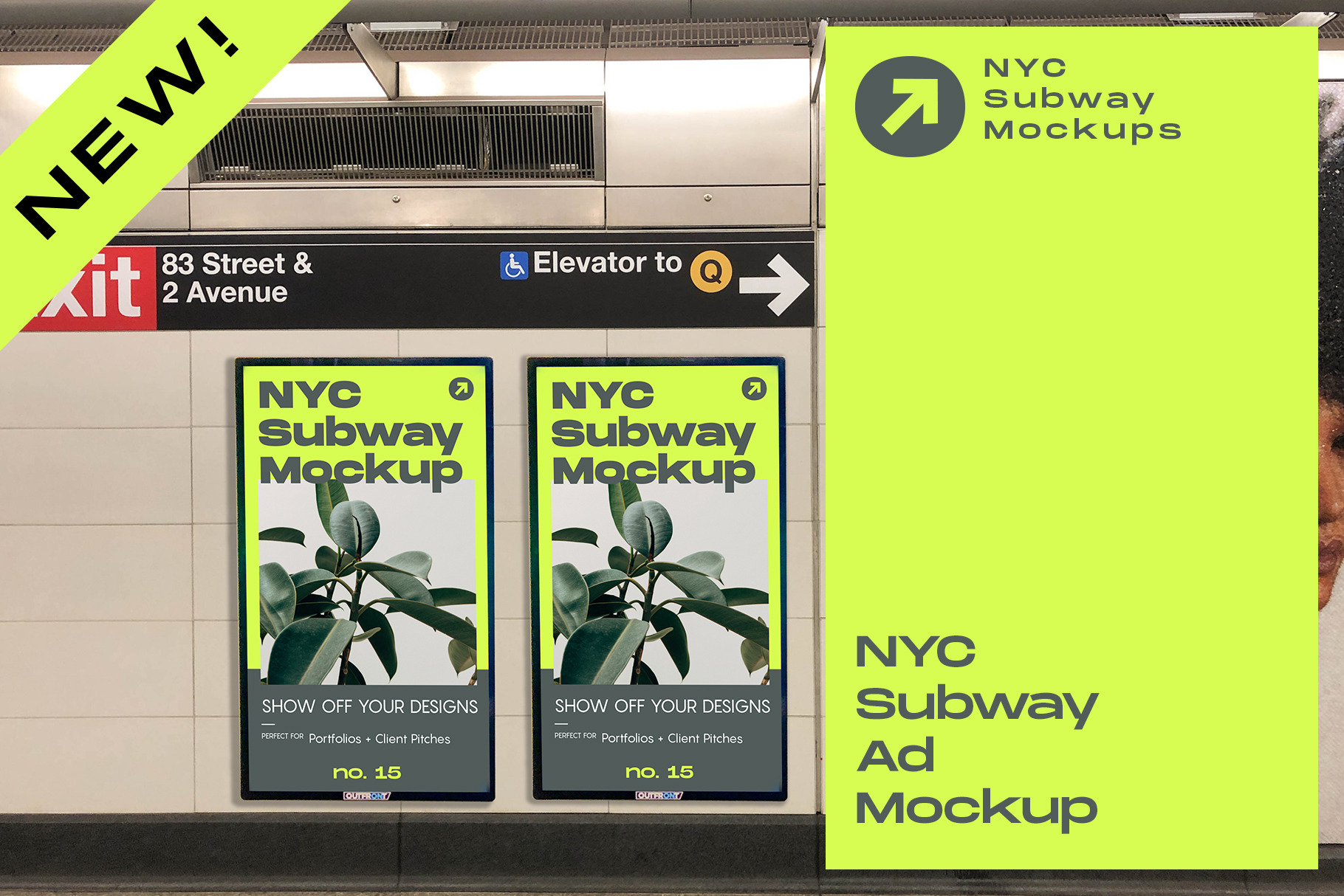 Download Nyc Subway Ad Mockup Creative Photoshop Templates Creative Market