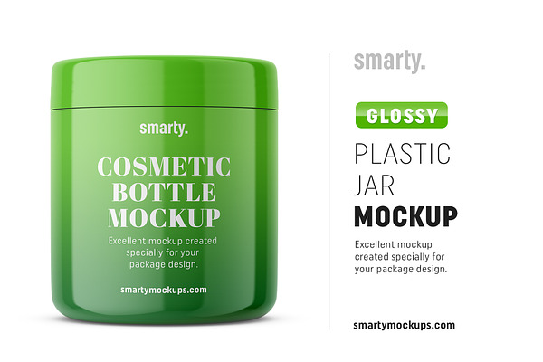 Download Glossy Tall Cosmetic Jar Mockup Creative Photoshop Templates Creative Market