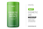 Tall matt cosmetic jar with glossy cap mockup - Smarty Mockups