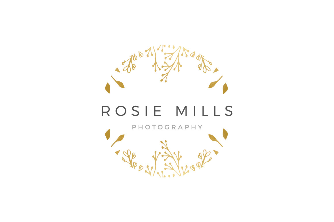 Gold Floral Logo Hand Drawn EPS PSD | Branding & Logo Templates ...