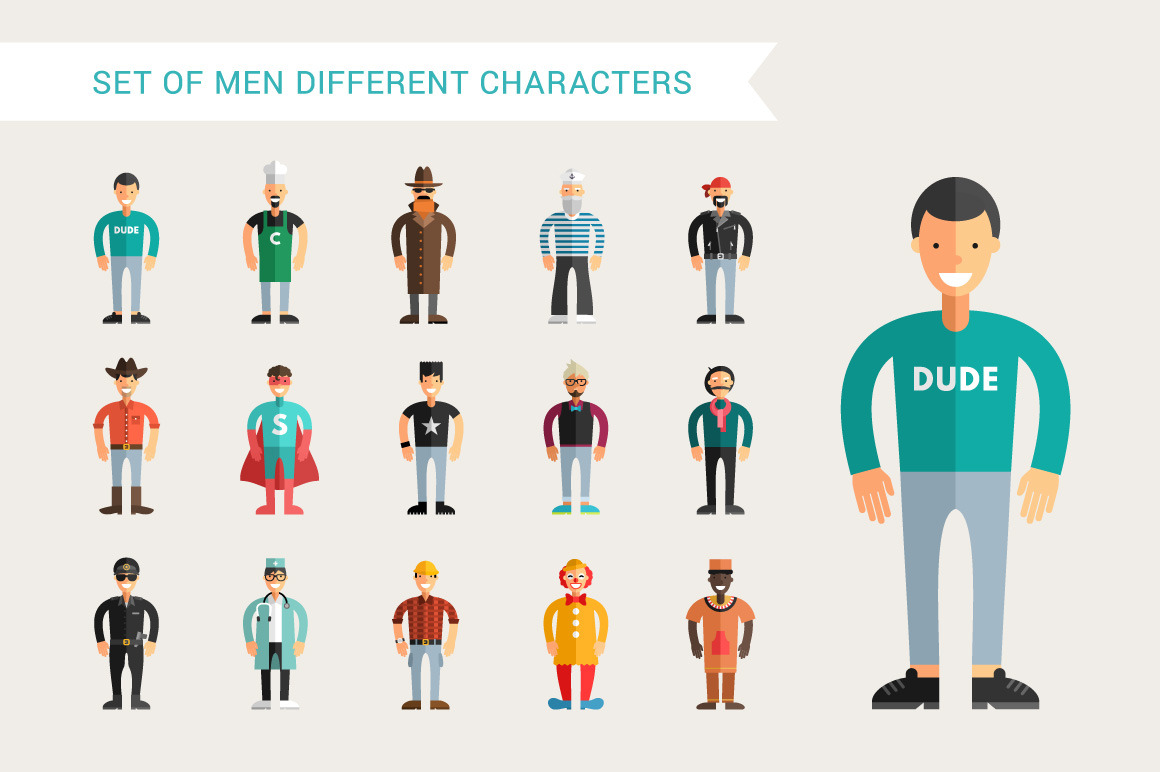 Set of Men Different Characters | People Illustrations ~ Creative Market