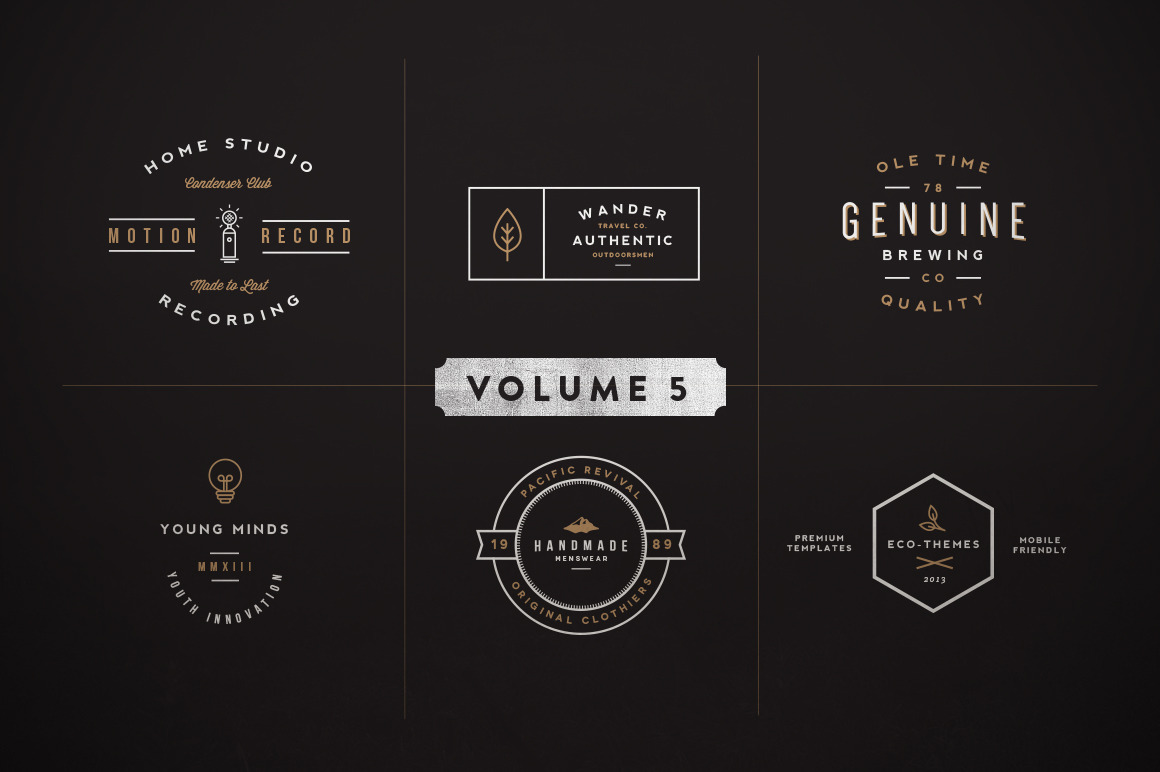 Vintage Logo Kit: Volume Five | Branding & Logo Templates ~ Creative Market