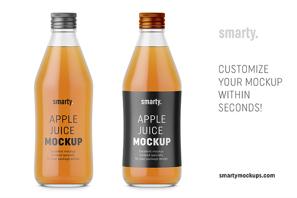 Free apple juice bottle mockup - Smarty Mockups