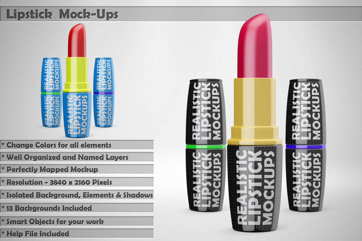 Download Lipstick Mockups Creative Photoshop Templates Creative Market