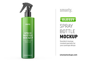 Download Glossy Spray Bottle Mockup Creative Photoshop Templates Creative Market