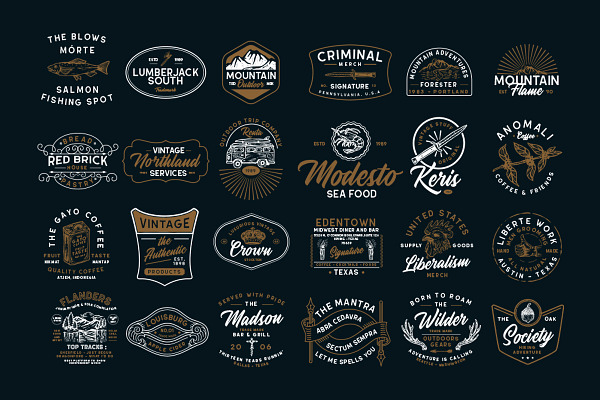 Modern Vintage Logopack (+EXTRAS) | Creative Illustrator Templates ...