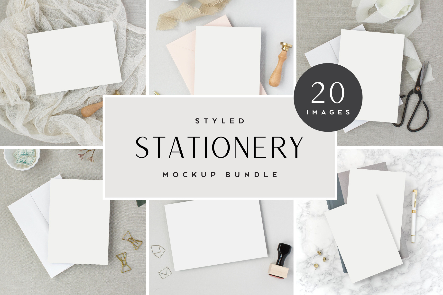 Download Neutral Stationery Mockup Bundle Creative Photoshop Templates Creative Market PSD Mockup Templates