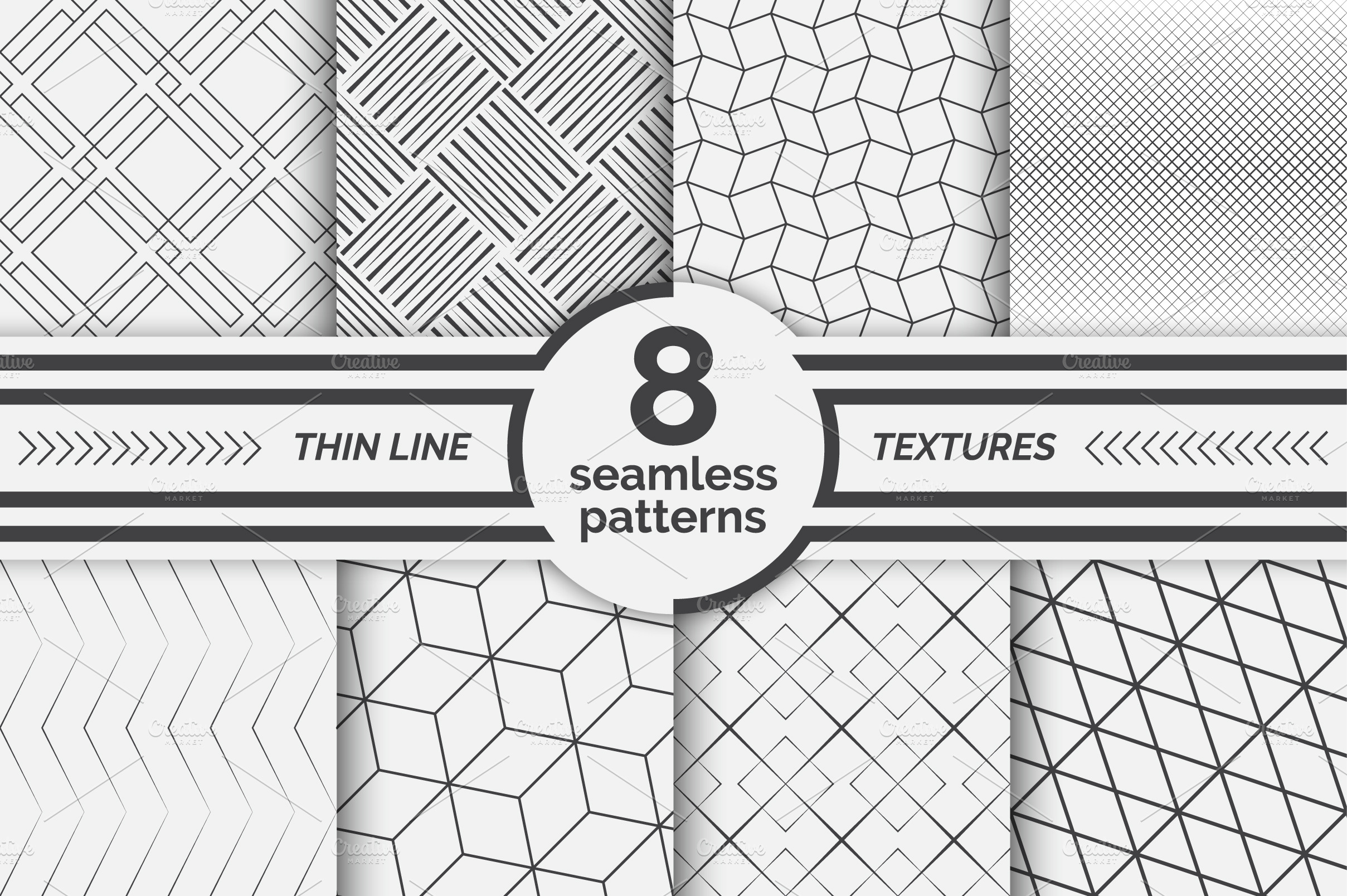 Modern linear seamless patterns Graphic Patterns Creative Market