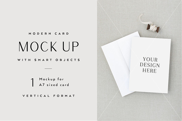 Download A7 Card Mockup With Smart Object Creative Photoshop Templates Creative Market PSD Mockup Templates