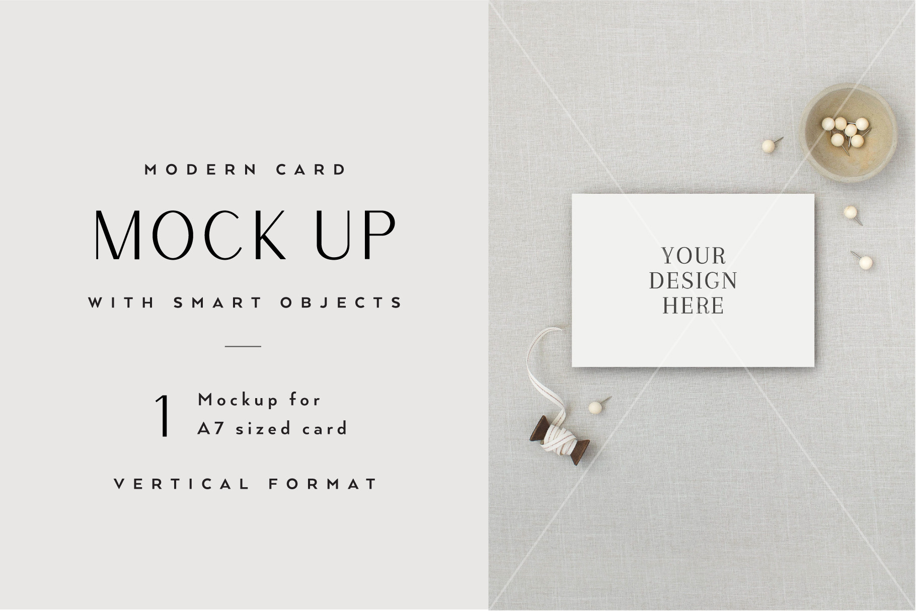 Download A7 Card Mockup With Smart Objects Creative Photoshop Templates Creative Market