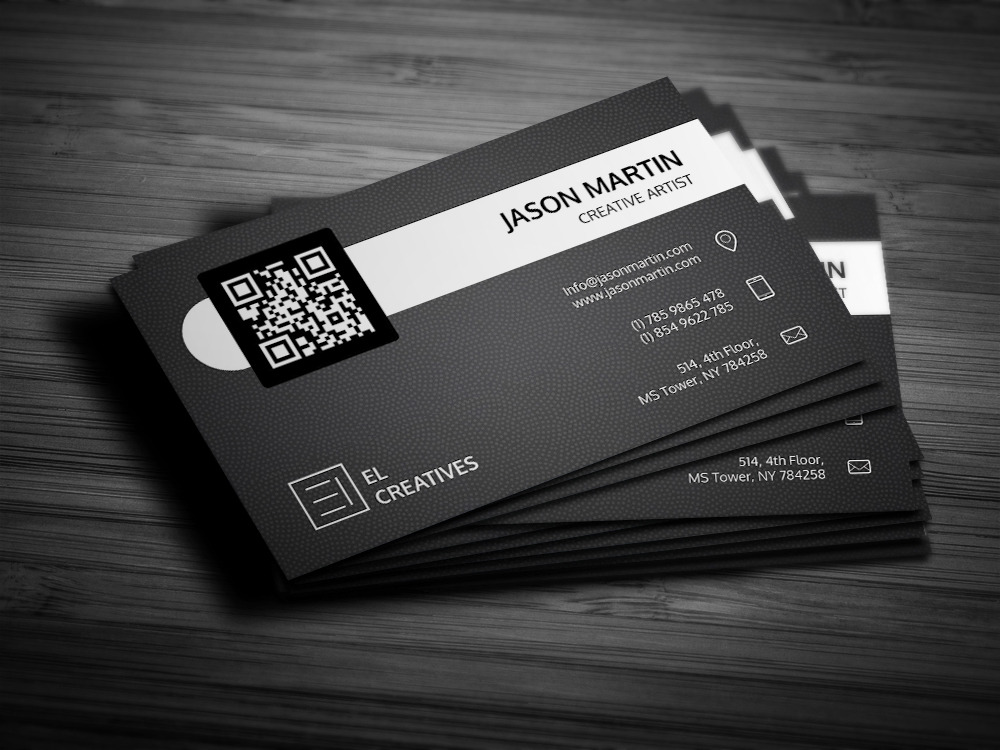 Clean Dark Dotted Business Card | Business Card Templates ~ Creative Market