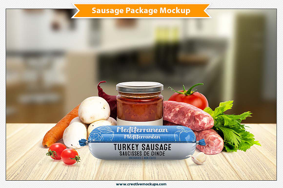 Download Sausage Meat Package Mockup Creative Photoshop Templates Creative Market