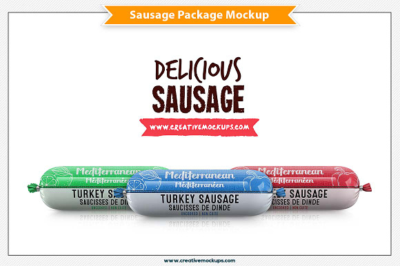 Download Sausage Meat Package Mockup Creative Photoshop Templates Creative Market