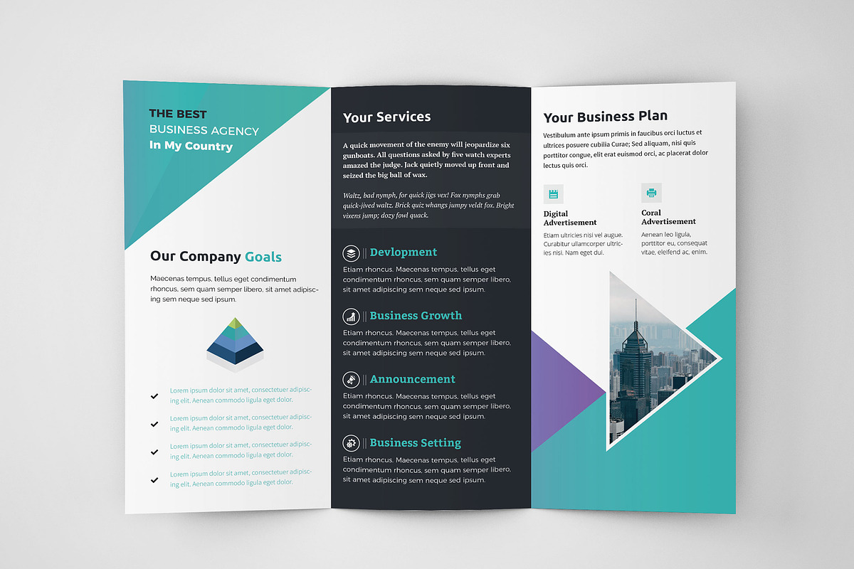 Trifold Brochure Design | Creative Illustrator Templates ~ Creative Market