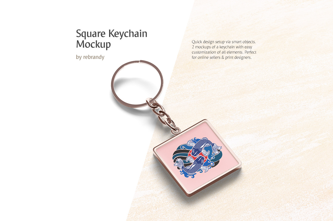 Download Square Keychain Mockup | Creative Photoshop Templates ~ Creative Market