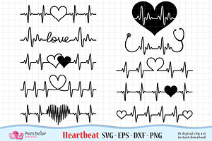 Download Heartbeat Valentine S Day Svg Pre Designed Photoshop Graphics Creative Market