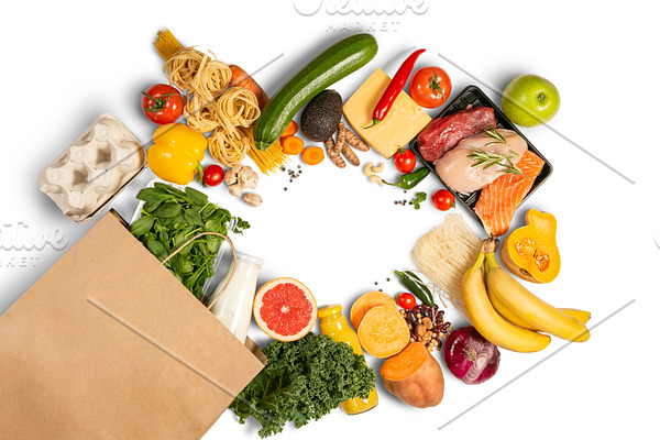 Grocery shopping concept foods stock photo containing grocery and food | High-Quality Food