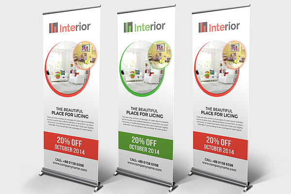 Interior Design Rollup Banner Creative Photoshop Templates Creative Market