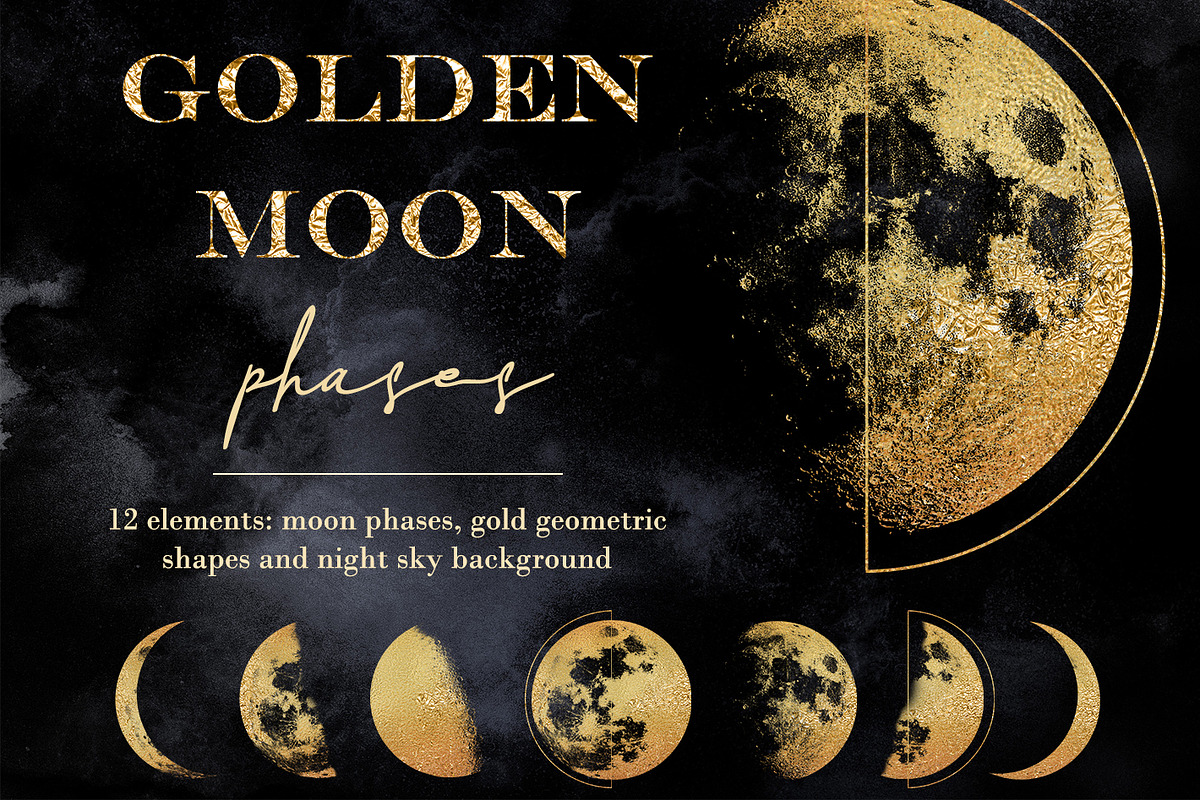 Золотая Луна. Фазы Луны золото вектор. Луна из золота. Gold Moon PNG.