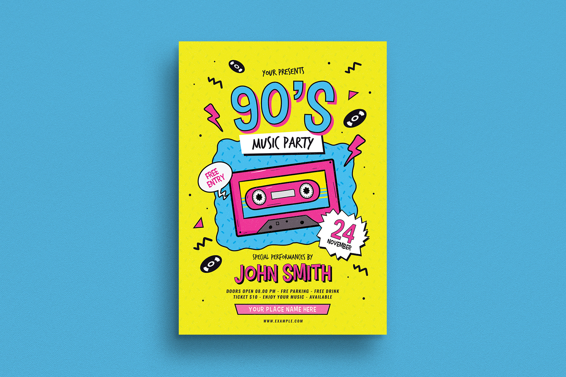 90-s-music-party-flyer-flyer-templates-creative-market