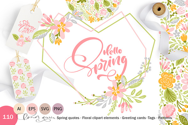 Download Fresh Feeling Spring Vector Kit Svg Pre Designed Photoshop Graphics Creative Market PSD Mockup Templates