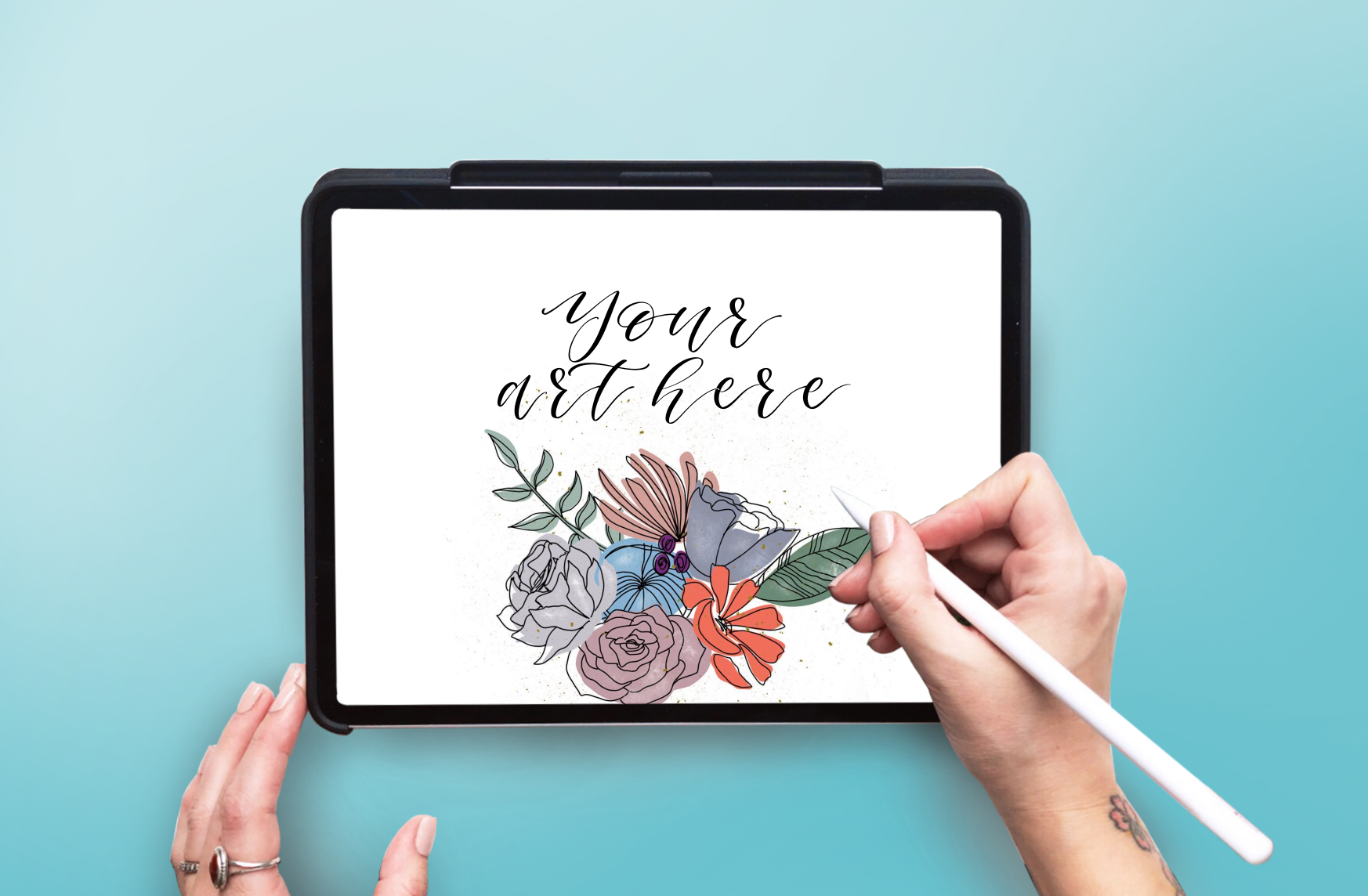 Download Ipad Pro New 2018 Mockup Flat Lay Creative Photoshop Templates Creative Market