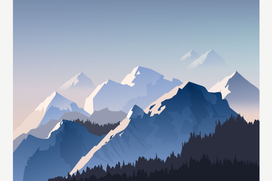 Vector Mountains Set | Pre-Designed Photoshop Graphics ~ Creative Market