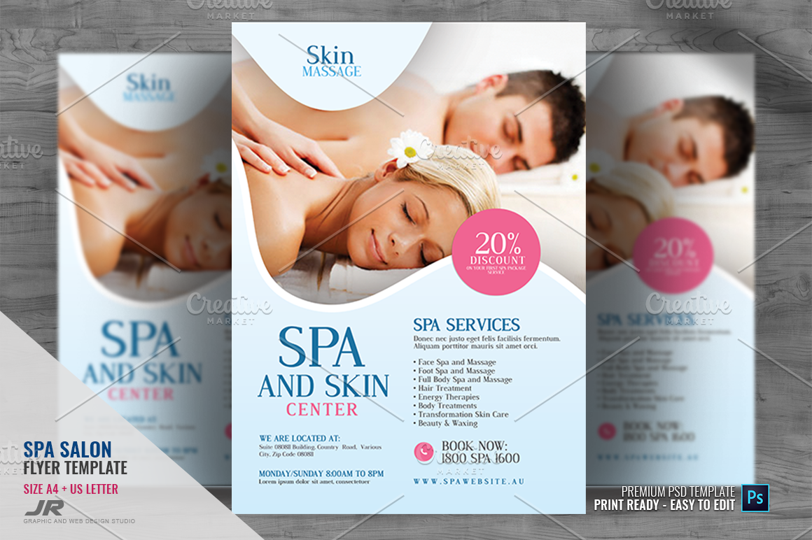 Spa And Massage Flyer Creative Photoshop Templates Creative Market