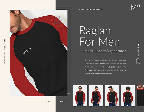 Download Men Raglan Mock Ups Set Free Demo Creative Photoshop Templates Creative Market