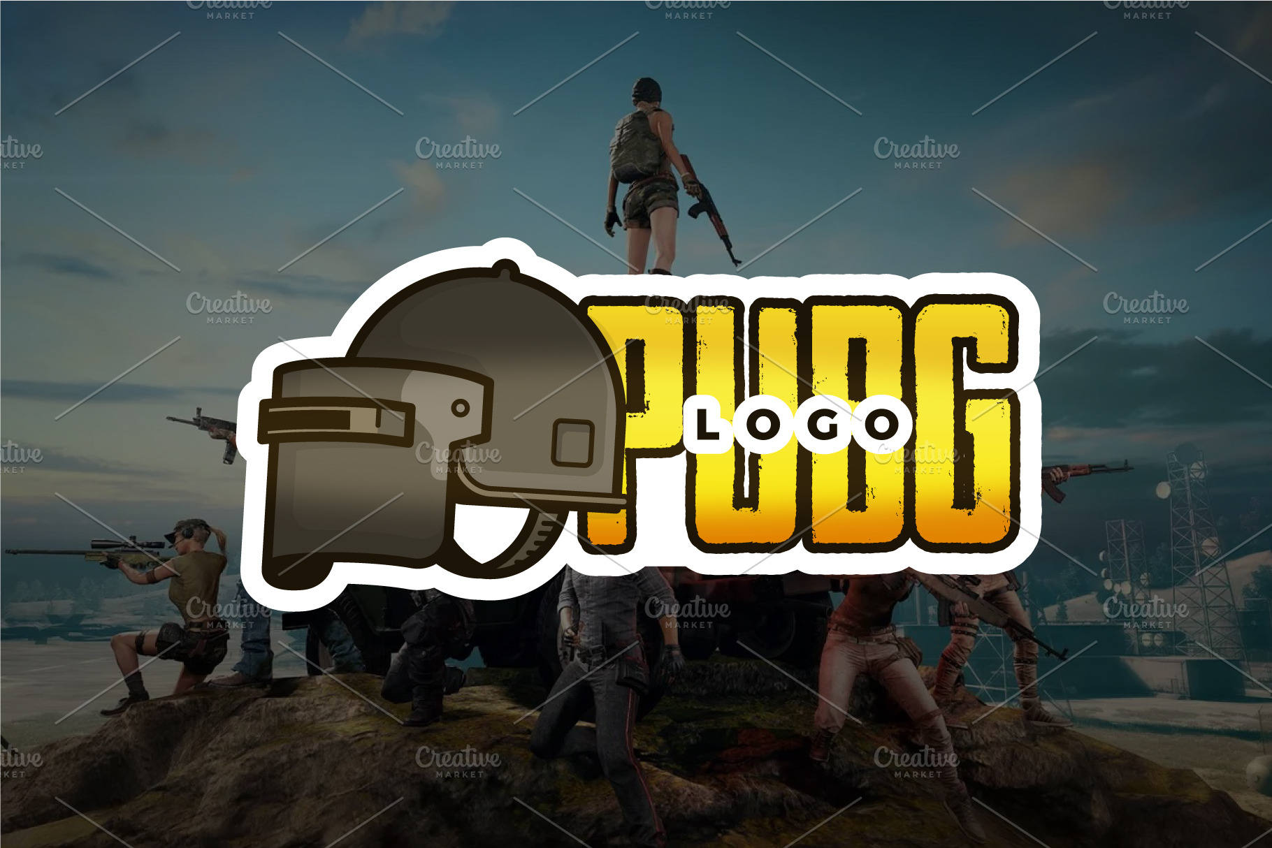 Download Pubg Logo Mockup Creative Illustrator Templates Creative Market PSD Mockup Templates