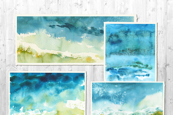 My Sea Watercolor Backgrounds | Pre-Designed Photoshop Graphics