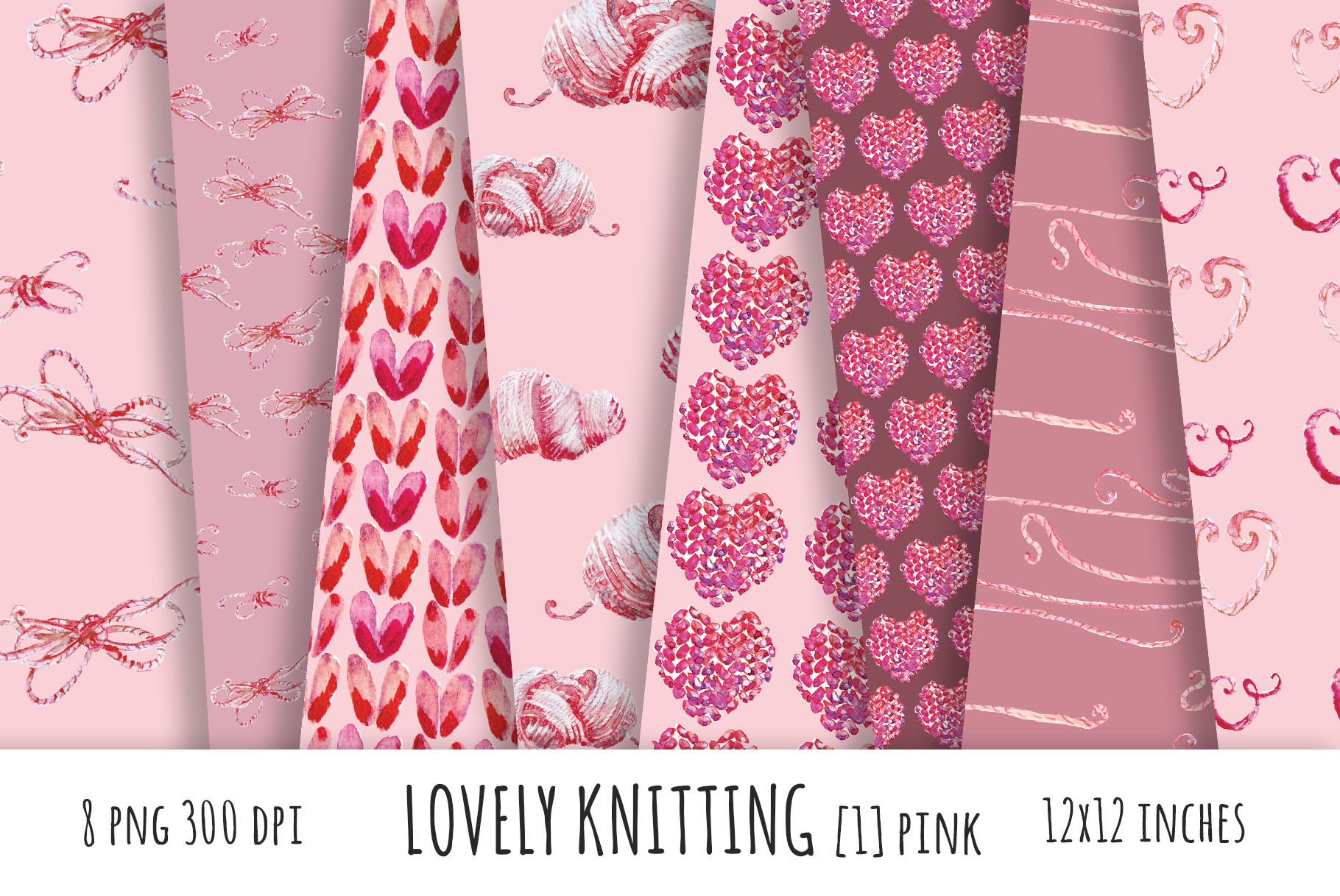 Lovely Knitting Rose Digital Papers Custom Designed Graphic Patterns Creative Market