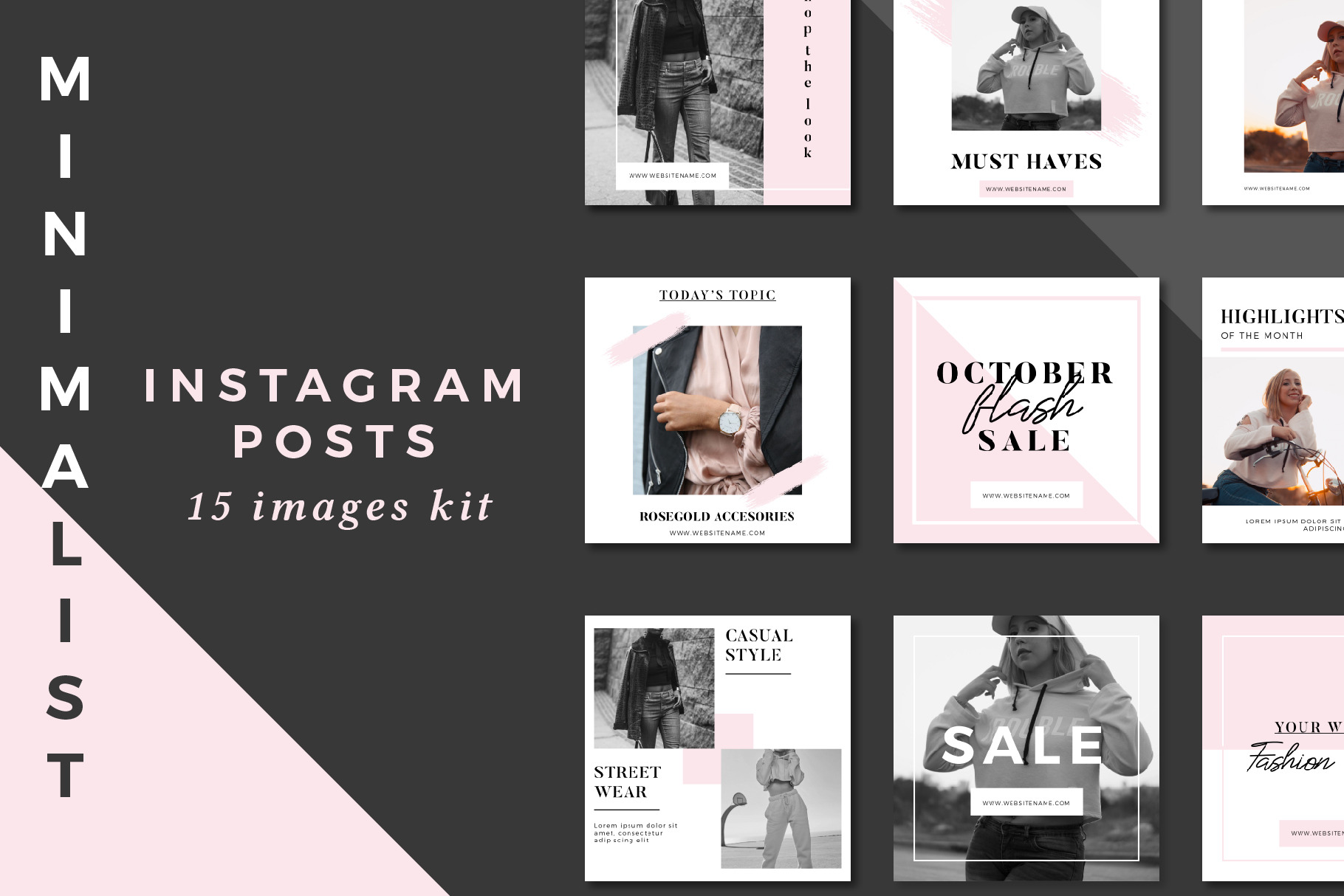 Minimalist Instagram Posts | Social Media Templates ~ Creative Market