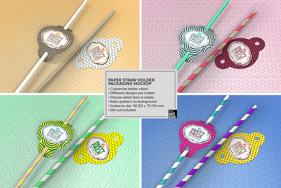 Download Straw Holder Packaging Mockup Creative Photoshop Templates Creative Market