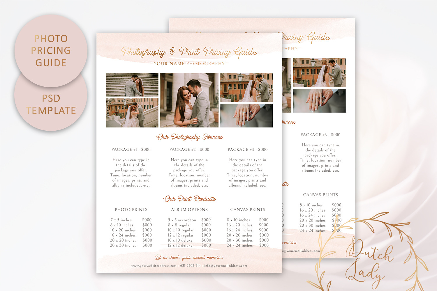 PSD Photography Pricing Guide #7 | Creative Photoshop Templates