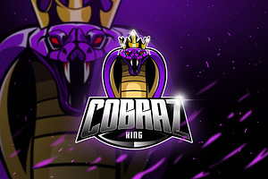 Cobra King Mascot Esport Logo Creative Illustrator Templates Creative Market