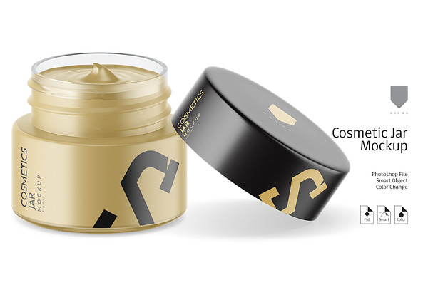 Download Cosmetic Matte Jar Mockup High Angle Creative Photoshop Templates Creative Market